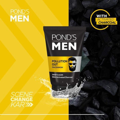 POND's MEN POLLUTION OUT DEEP CLEAN WITH ACTIVE CHARCOAL 50G Face Wash(50 g)