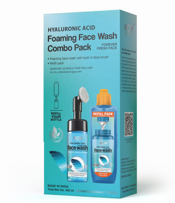 WOW SKIN SCIENCE Hyaluronic Acid Foaming Combo Pack Face Wash (350 ml)