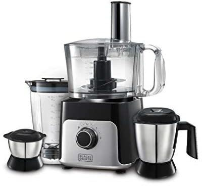Black & Decker Mixer Grinder Cum Food Processor 800 W BXFP8001IN 800 Juicer Mixer Grinder (4 Jars, Grey)