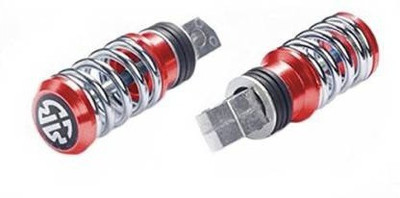 AutoGnix red Metal Motorcycle Footrest / Footpeg foot-rest-Red-1pair Foot Rest(Red, Silver)