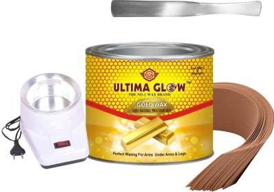 Ultima glow hot gold and wax white heater 595 (gram) (arms, legs and under arms) strips and stick Wax(595 g)
