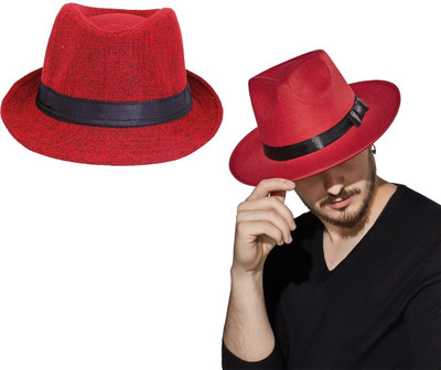 Kriti ute Fedora Hat(Red, Pack of 1)