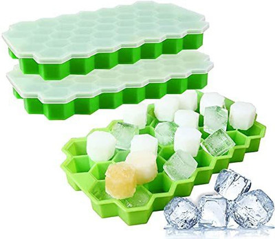 krenz Lid For Freezer Green Silicone Ice Cube Tray(Pack of2) deal from flipkart