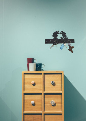 ZGX Keys stand Wood Key Holder (4 Hooks, Black) Wood Key Holder(4 Hooks, Black)