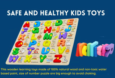 Plus Shine Creative Learning Toy Board with Pictures 3D Alphabet Jigsaw Puzzle Game Kids(Beige, Multicolor)
