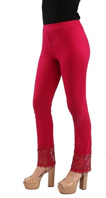 KriSo Ankle Length Ethnic Wear Legging(Pink, Solid)