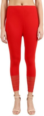 KriSo Ankle Length Ethnic Wear Legging(Red, Solid)