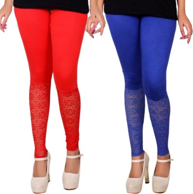 KriSo Ankle Length Ethnic Wear Legging(Red, Blue, Solid)