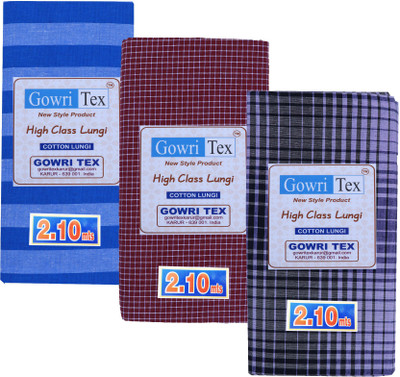 GOWRI TEX Striped, Checkered Multicolor Lungi