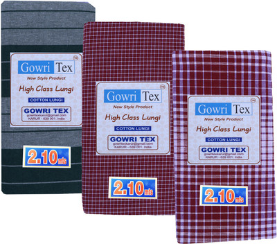GOWRI TEX Checkered Multicolor Lungi