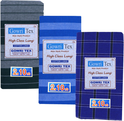 GOWRI TEX Striped, Checkered Multicolor Lungi