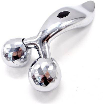 Kreya Enterprise DW3E-45480 3D Face Roller Massager 360° Rotate Manual Facial Massage Massager(Silver)