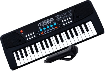 A R ENTERPRISES 37 Key Piano Keyboard Toy with DC Power Option, Mic and Recording(Black)