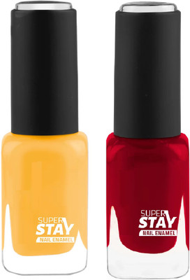 ADJD RED COLOR & YELLOW NAIL PAINT SUPER STAY MATTE FINISH & LONG LASTING YELLOW, YELLOW(Pack of 2)