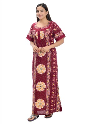 rajeraj Women Nighty(Maroon)