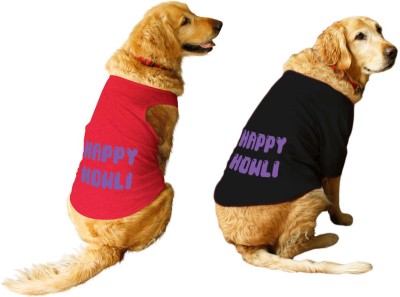 RUSE Tank, T-shirt for Dog(Happy Howli Printed Tees For Dog gifts.(Red/Black))