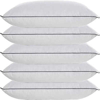 Linenovation Microfibre Solid Sleeping Pillow Pack of 5(Black)