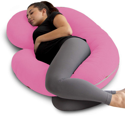 WILD MINT Microfibre Pregnancy Pillow Pack of 1 Solid Ultra Soft(Pink)