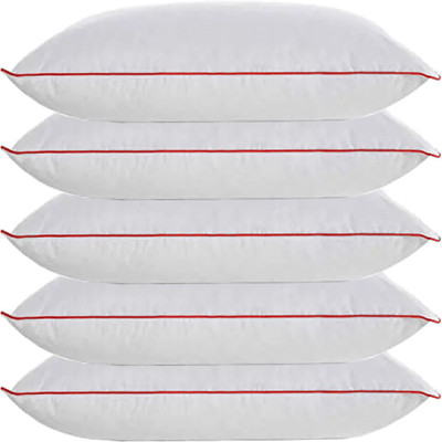 Linenovation Microfibre Solid Sleeping Pillow Pack of 5(Red)