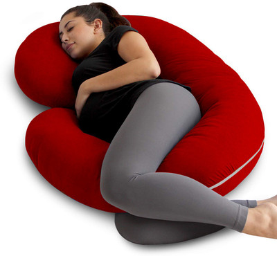 WILD MINT Ultra Soft Microfibre Solid Pregnancy Pillow Pack of 1(Red)