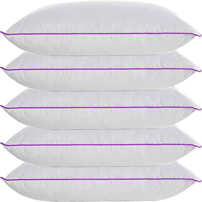 Linenovation Microfibre Solid Sleeping Pillow Pack of 5(Purple)