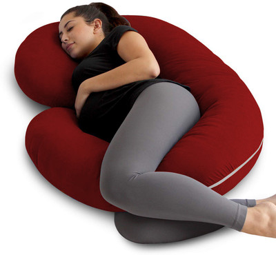 WILD MINT Microfibre Solid Pregnancy Pillow Pack of 1(Maroon)