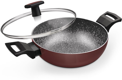 MILTON Kadhai 30 cm diameter with Lid 4.9 L capacity(Aluminium, Non-stick, Induction Bottom)