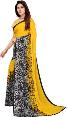 YASHIKA Printed Bollywood Georgette Saree(Yellow)