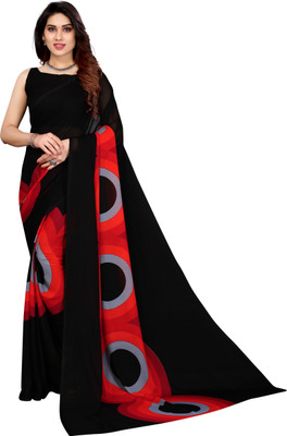 Priyashi Printed Daily Wear Georgette Saree(Red)