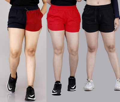 Chow Chow Color Block Women Multicolor Basic Shorts