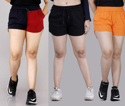 Chow Chow Color Block Women Multicolor Basic Shorts
