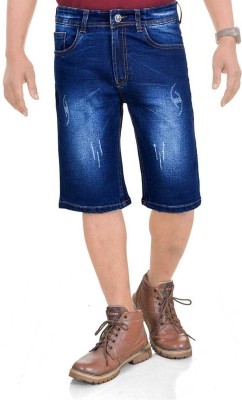 PLOUNGE Solid Men Denim Blue Denim Shorts