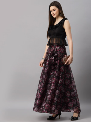 NEUDIS Floral Print Women Flared Multicolor Skirt