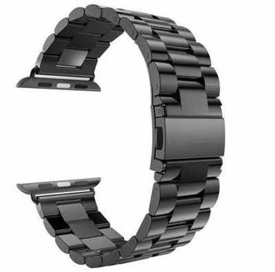 Like Star 42-44 Stainless Steel Metal Chain Closure lock Strap with Folding Metal (Zet) Smart Watch Strap(Black)