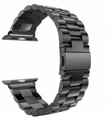 Like Star Watch Straps 42mm/44mm Stainless Steel Metal Chain Closure lock Strap (Black) Smart Watch Strap(Black)