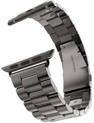 Like Star Stainless Steel Metal Chain Strap 42mm/44mm (Black) Smart Watch Strap(Black)
