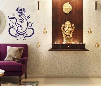 MINIDECOR 187.96 cm Lord Ganesh Silhoutte Self Adhesive Sticker(Pack of 1)