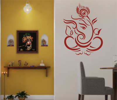 MINIDECOR 187.96 cm Lord Ganesh Silhoutte Self Adhesive Sticker(Pack of 1)