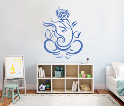 MINIDECOR 187.96 cm Lord Ganesh Silhoutte Self Adhesive Sticker(Pack of 1)