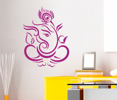 MINIDECOR 187.96 cm Lord Ganesh Silhoutte Self Adhesive Sticker(Pack of 1)