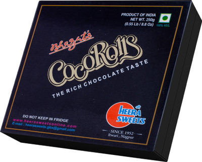 Bhagat's Heera Sweets Chocolate Rolls with Rich Chocolate Taste 250gm PACK OF 1 Box(250 g)