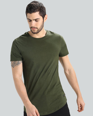 Trends Tower Solid Men Round Neck Green T-Shirt
