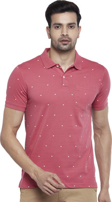 Urban Ranger by Pantaloons Printed Men Polo Neck Pink T-Shirt