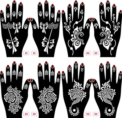 APCUTE Mehndi Stencil Design Set of 8 Piece|Henna Tattoo stencil New Design Collection(Mehandi Stencils Design)