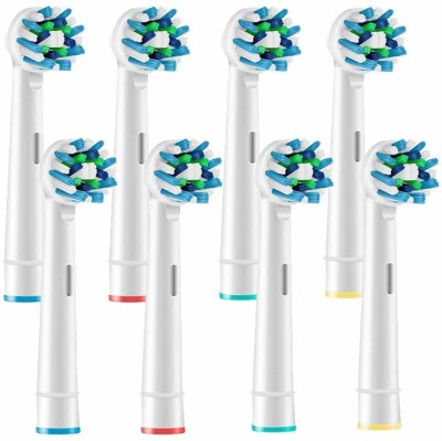 Zibuyu Replacement Brush Heads Compatible With Pack of 8 Generic Toothbrush Heads Electric Toothbrush(White)