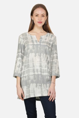 NUEVOSDAMAS Casual Printed Women Grey Top