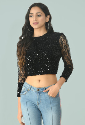 65% OFF on DJIN Casual Self Design, Embellished Women Black Top 65% OFF on DJIN Casual Self Design, Embellished Women Black Top