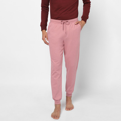 Ajile By Pantaloons Solid Men Pink Track Pants