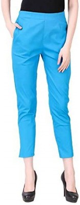 Kanna Fabric Regular Fit Women Light Blue Trousers