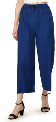 MODERNSSHOP Relaxed Women Blue Trousers